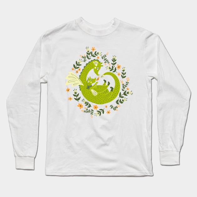 Mama and Baby Dragon Long Sleeve T-Shirt by Jacqueline Hurd